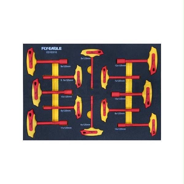 飞鹰 0310310 125件套 12件-绝缘T型套筒工具托