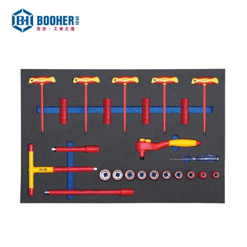 宝合 0200617 24件10mm系列VDE绝缘套筒及T柄扳手工具组套